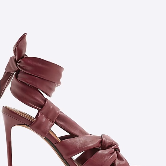 River Island Elegant Burgundy Women's laceup Heels. Size 9. True to Size - Picture 1 of 2